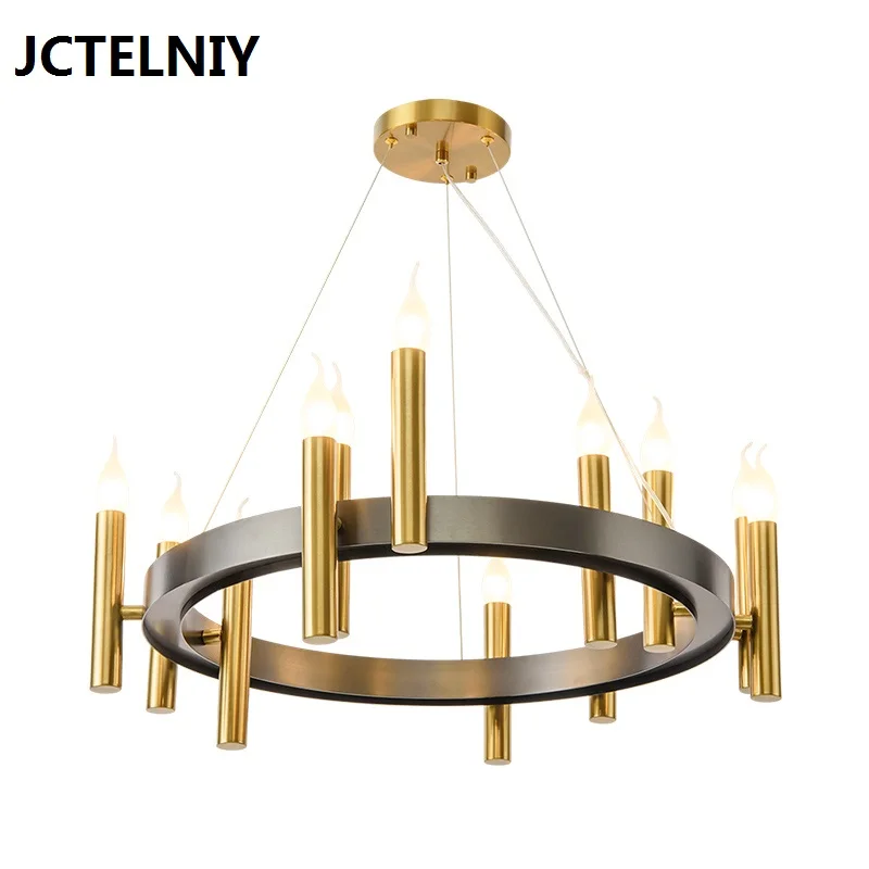 

New modern candle chandelier stainless steel living room LED chandelier art bedside bedroom dining room designer chandelier
