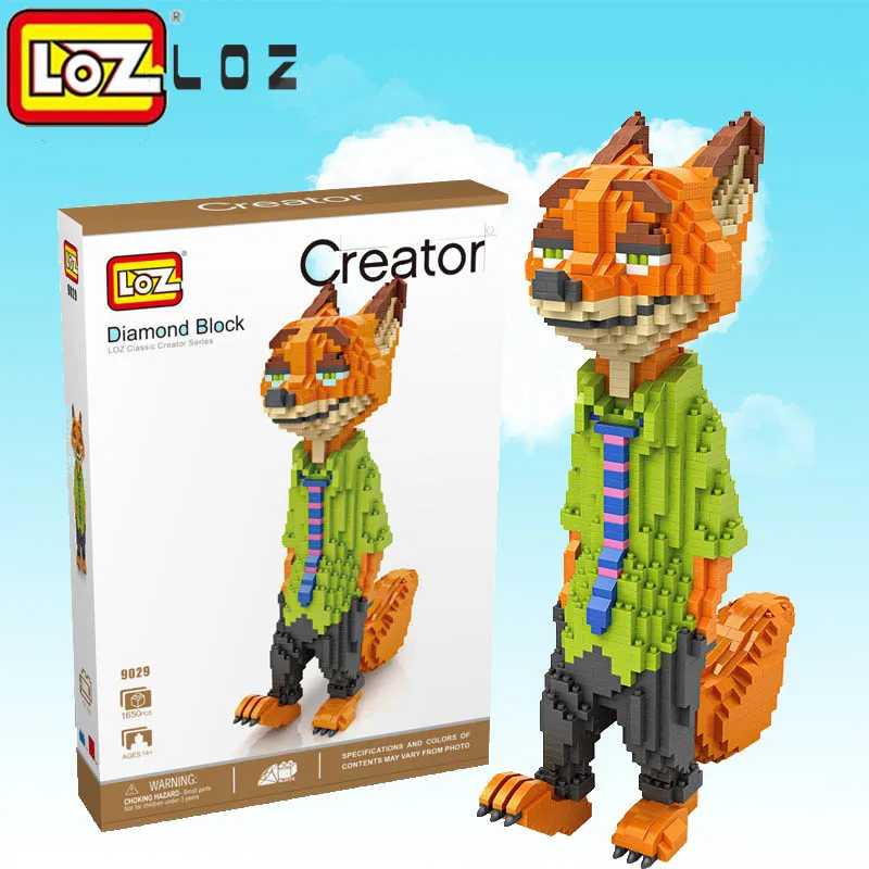 

LOZ Big Size Zootopia mini Building Blocks Toys Anime Action Figures Large size Fox and rabbit toys for children