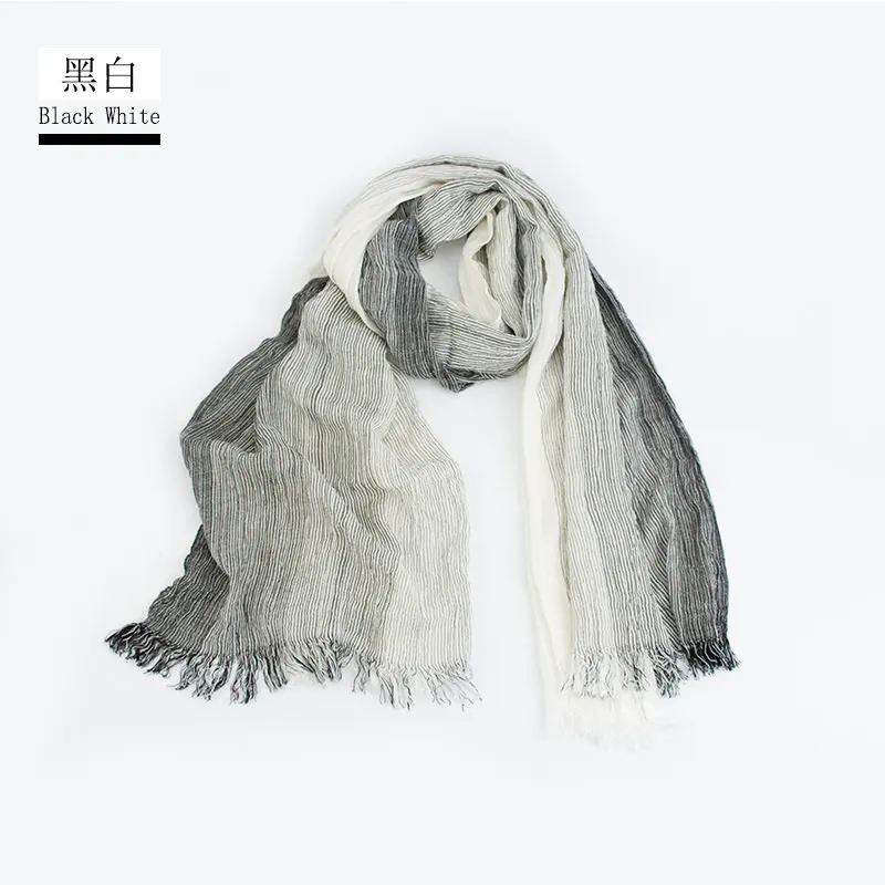 mens blanket scarf Unisex Men Women Ombre Shawl Spring Summer Cotton Blend Gradient Scarves Hijab Casual Male Scarves Crinkle Global Scarf YG367 mens linen scarf Scarves