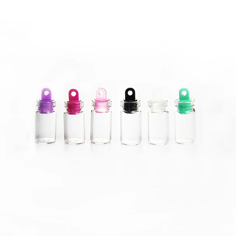 48 pcs 1ml Mini Glass Bottles With Plastic Cork Transparent Wishing