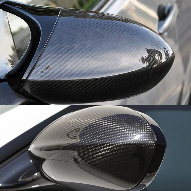NO LOGO Fuerte Tapas de Espejo de ala for BMW E92 M3 E82 1M 2008-2013 de Fibra de Carbono Cubierta del Espejo retrovisor Espejo de Cara Caps Car Styling Cubre el reemplazo Color : Black
