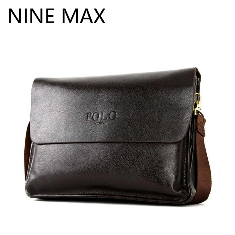 Polo High Quality Cowhide Split Leather Men Shoulder Bags Messenger Bag Fashion Luxury Clutch Pocket Business