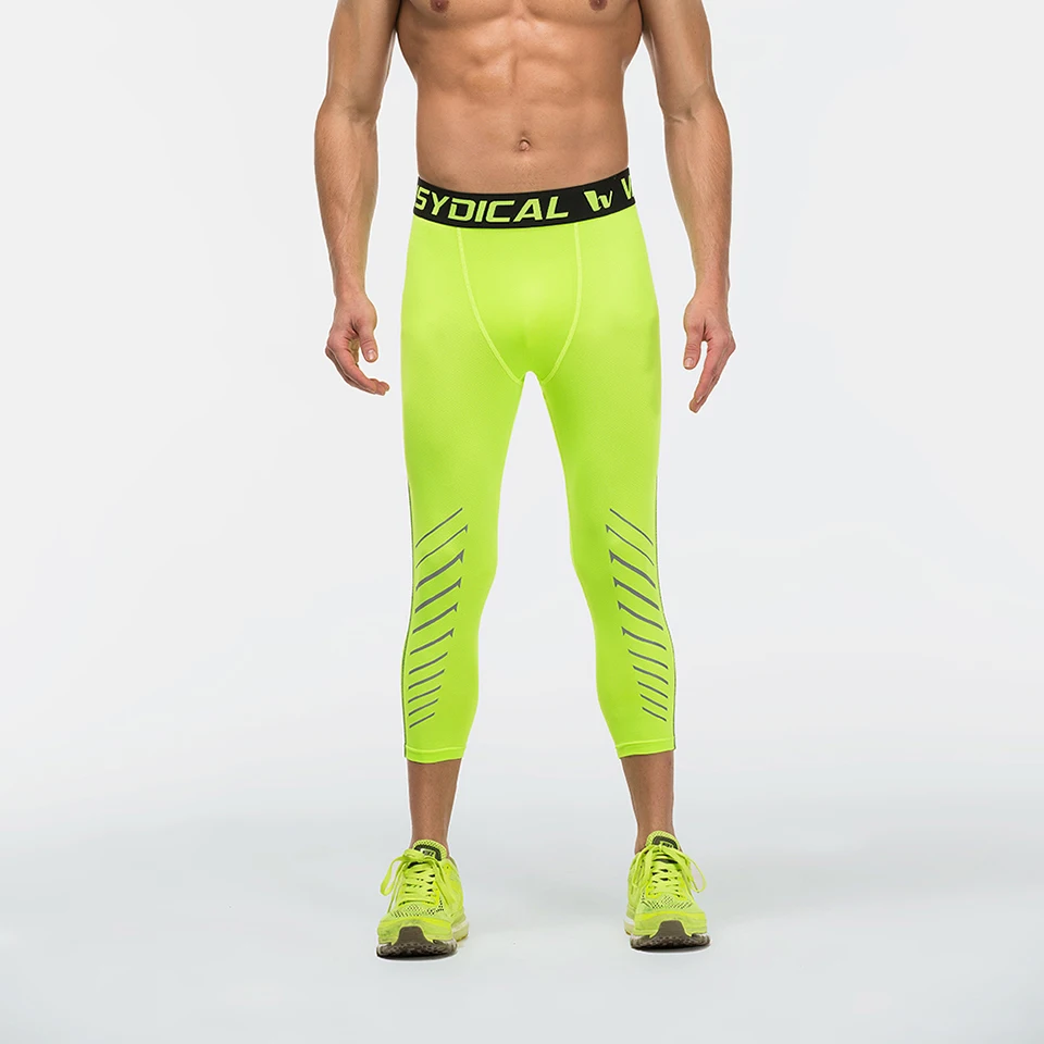 Clearance Men's Compression Capri Leggings 3/4 Training pants Cool Three-quarter Joggers Running Workout Gym Tights Sportswear