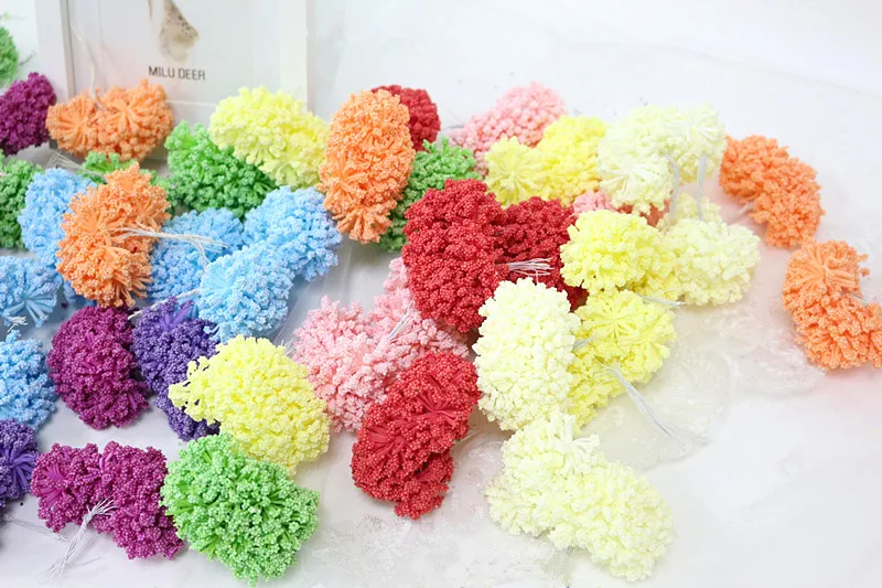 Flone Mini Fake Fruit Small Berries Artificial Flower Cherry Stamen Bouquet Wedding Christmas Party Xmas Decor Art Floral (14)