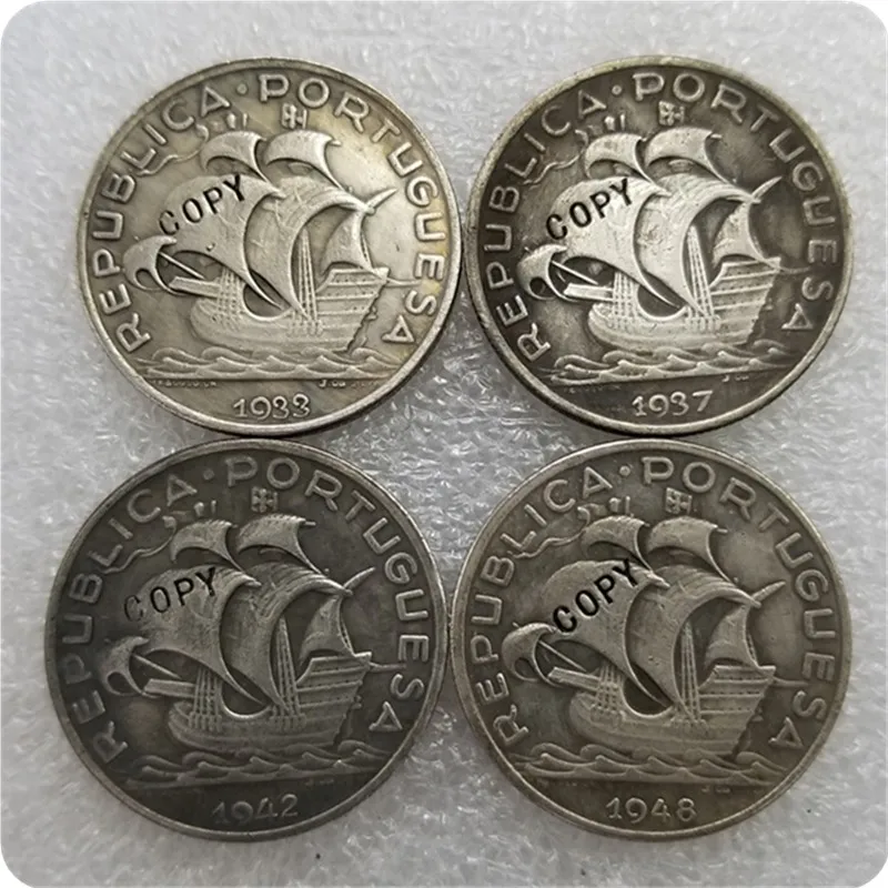 193319371942 1948 Португалия 10 шт. коллекционные монеты памятные Реплика монет