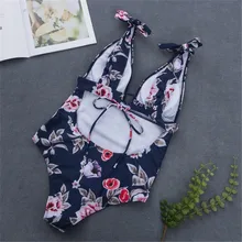 Женский сексуальный muqgew купальник бандаж Для женщин Цветочный принт пляжная одежда бикини пуш-ап бандажный цельный плавает#0125