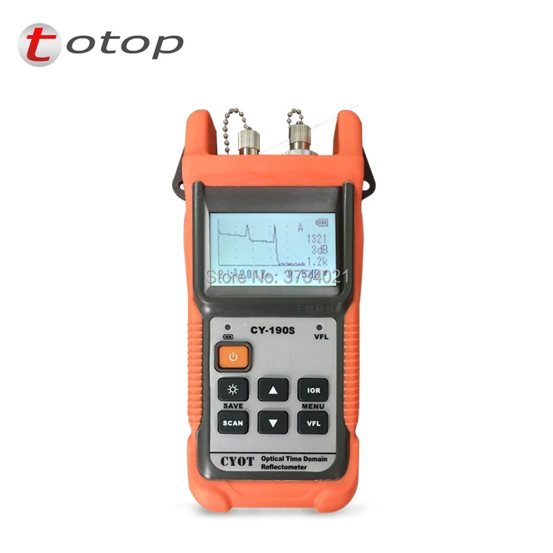 

2pcs/lot Optical Fiber Handheld OTDR CY-190S Optical Time Domain Reflectometer CY190S VFL Fiber find fault tester CY 190S