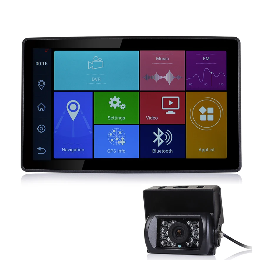 

Udricare 9 inch car Truck Bus GPS Android WiFi Bluetooth Phone ADAS DVR GPS Navigation HD 1080P Dual lens Rear View Camera DVR