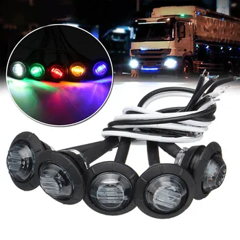 

5PC 12V Truck 3 LED Side Marker Turn Signal Indicator Light Rear Bus External Lights Red Amber Rear Side Marker Lamp