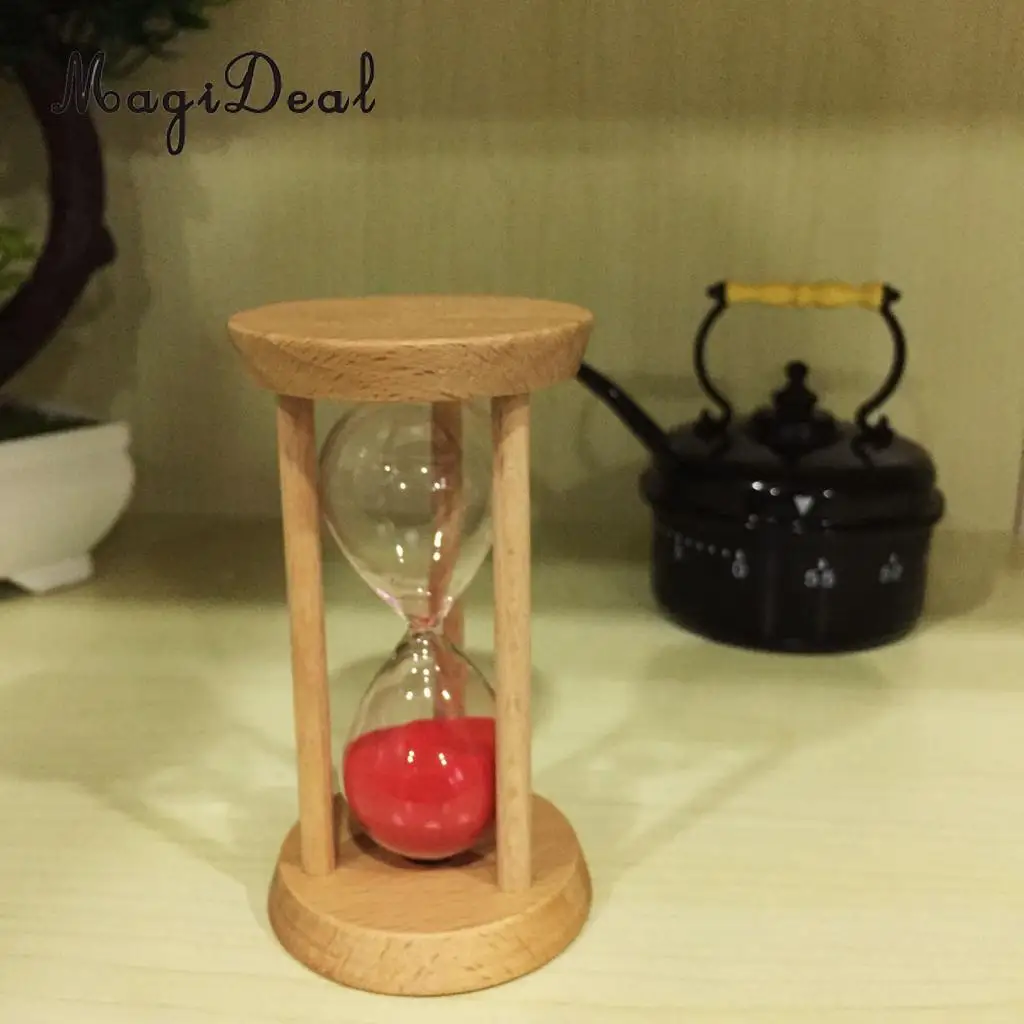 MagiDeal 10 Minutes Wooden Sandglass Hourglass Sand Timer for Classroom Teaching Kitchen Cooking