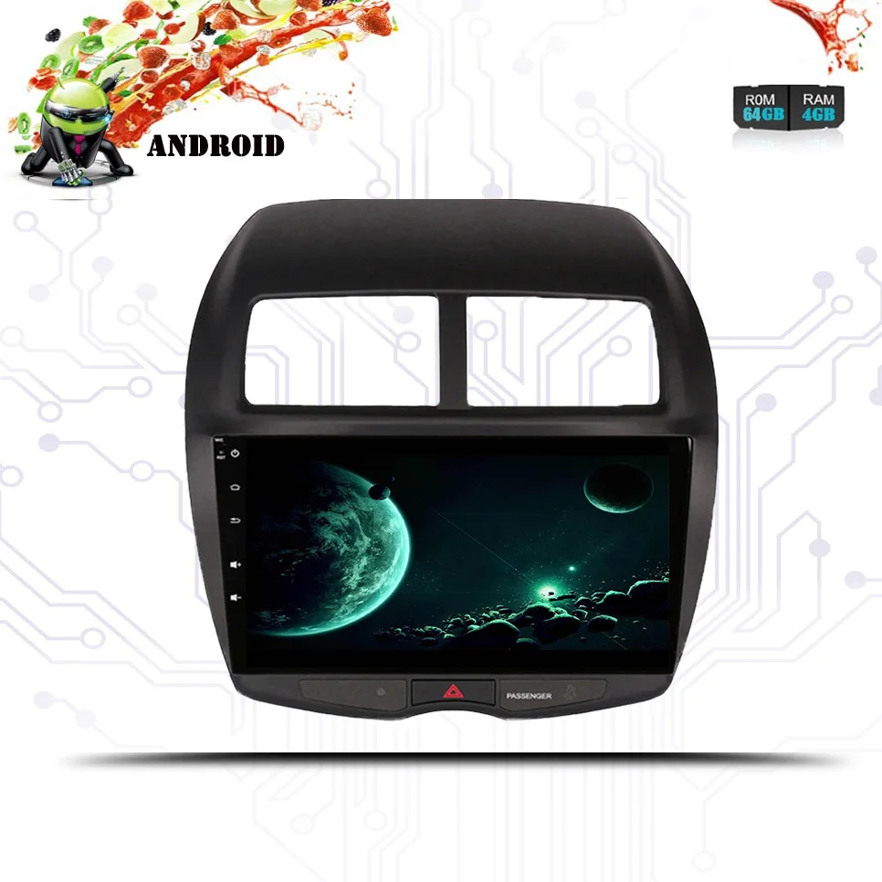 Clearance android 9.0 64G car dvd gps navigation player for Mitsubishi ASX 2010 2011 2012 car radio video player gps navigation car stereo 4