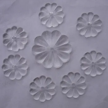 

25mm(40pcs),60mm(10pc) free shipping,transparent color glass Rosette flower beads , crystal curtain beads,glass chandelier beads