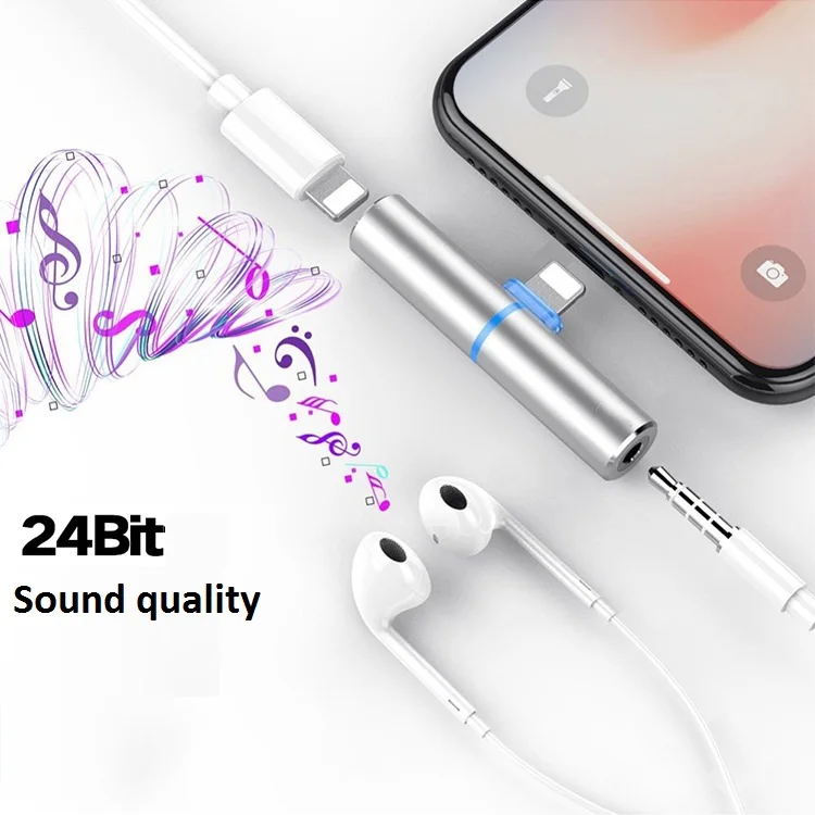 2 in 1 Audio Adapter For iPhone X XR 7 8 plus Connector Splitter Charger Audio Headphone Adapter For Jack to Earphone AUX Cable 2 in 1 Audio Adapter For iPhone X XR 7 8 plus Connector Splitter Charger Audio Headphone Adapter For Jack to Earphone AUX Cable