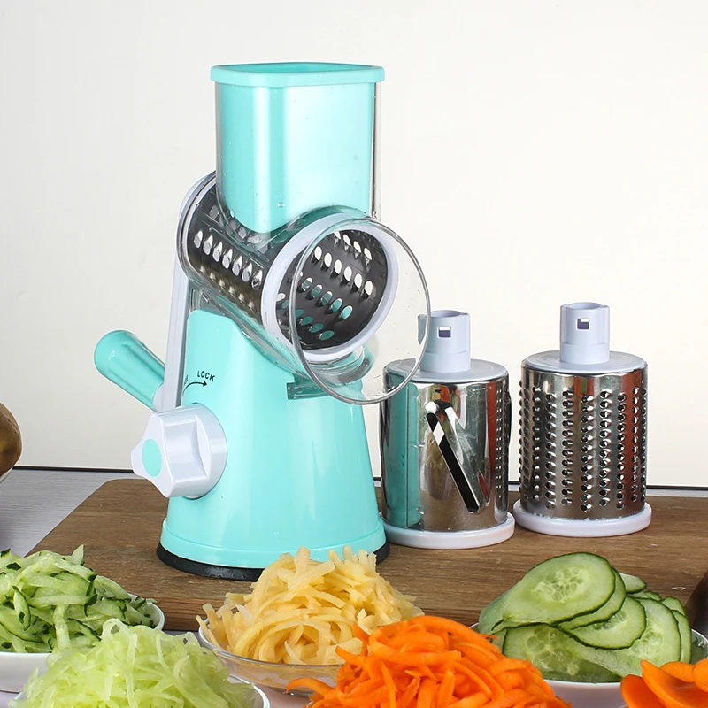 

Round Mandoline Slicer Vegetable Cutter Manual Potato Julienne Carrot Slicer Cheese Grater Stainless Steel Blades Kitchen Tool