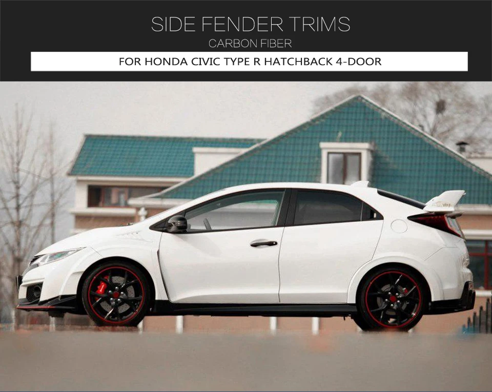 Углеродного волокна сбоку брызговик для Honda civic Тип R хэтчбек 4 двери- автомобиля крыло фитинги