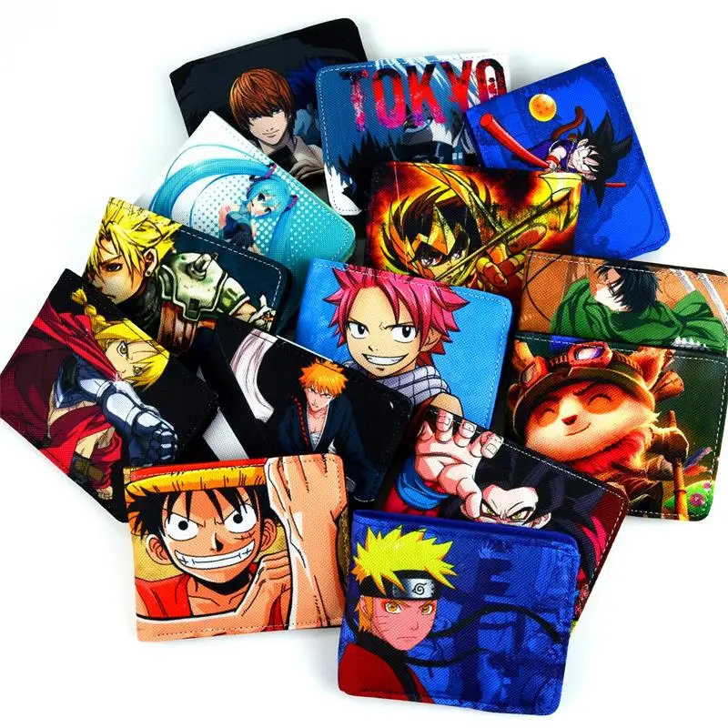 Cartoon wallet / Dragon Ball Z / One Piece / Naruto / Fairy Tail / Death Note / multi style ...