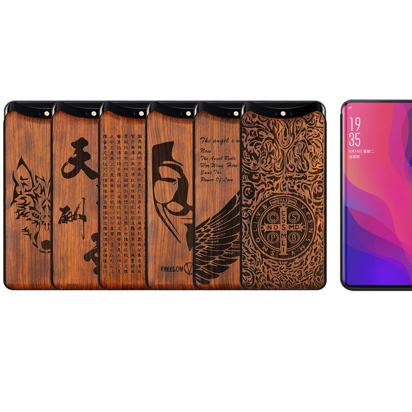 Чехол OPPO Find X из настоящего дерева для телефона ударопрочный чехол ТПУ Rosewood
