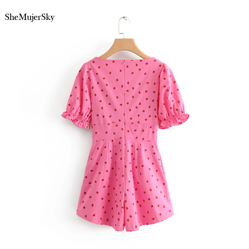 strawberry romper womens