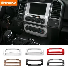 Shineka estilo do carro painel painel de interruptores áudio quadro cd mídia botão voz capa guarnição para ford f150 2015 +