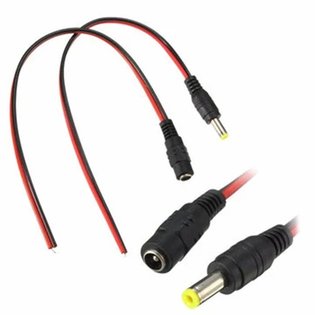 

DC12V Male/Female Power Supply Jack Connector Cable Plug Cord Wire 5.5mm x 2.1mm For Surveillance CCTV Camera