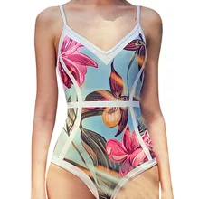 Женский купальник, розовый, цветочный принт, Цельный купальник, женский, v-образный вырез, Ретро стиль, купальник для женщин, s, цельный, сексуальный купальник для женщин s