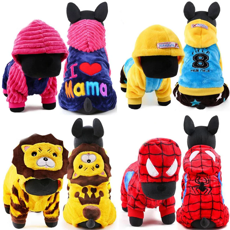 

New Pet Dog Clothes Chihuahua Winter Warm Cotton Dog Coats Hooded Puppy Dog Hoodies Jacket Size XXS-L For Small and Large Dogs