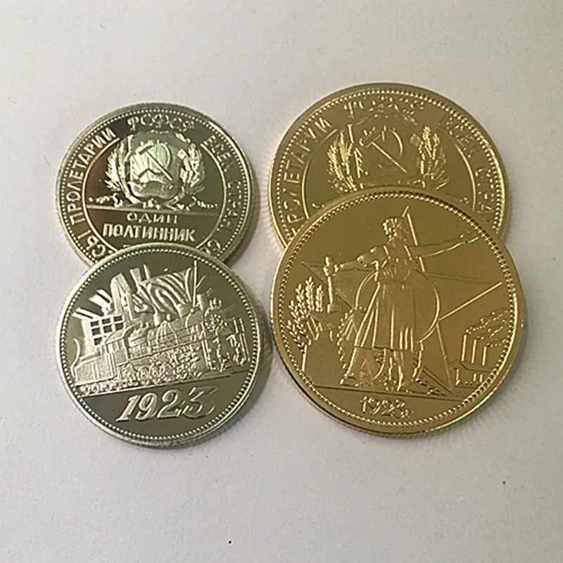 2 предмета (одну серебряную и один золото) 1923 Kepek России всех CTPAH Монета Золото и с серебряным покрытием souvet русский сувенир монета