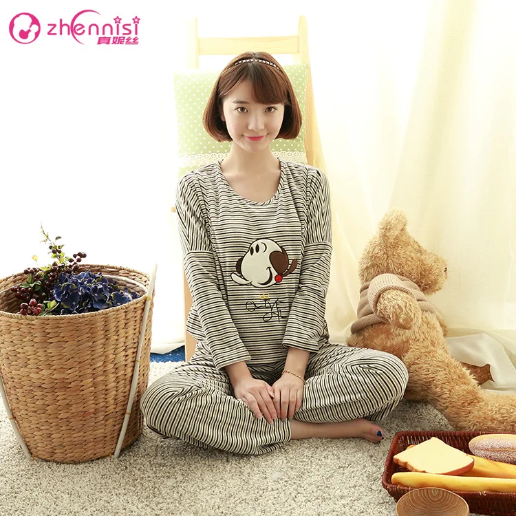 

brand maternity velvet cartoon striped long sleeved clothing suits Home Furnishing month pregnant or nursing service