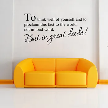 

Bit in great deeds Wall Stickers English Wall Quotes Vinyl Home Decor Decals Letter decorative