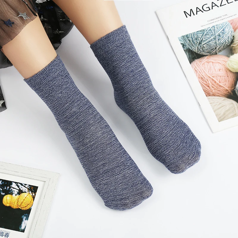 Прямая поставка, осенне-зимние хлопковые носки, женские и мужские носки, милые теплые мягкие одноцветные Повседневные носки, зимние 8 цветов