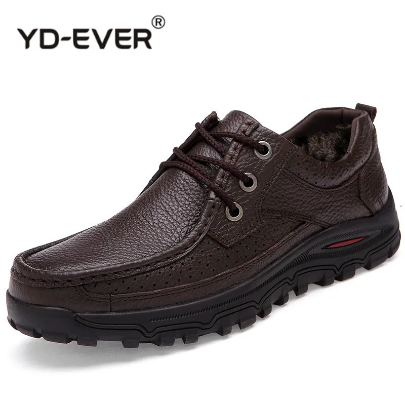 Tamanho Botas Boots Alta Qualidade 48 Masculinos Confortáveis Sapatos Genuíno Homens Dos Couro Inverno Grande De Quentes Neve Moda Botas Ankle Preto marrom UfPAwYqf