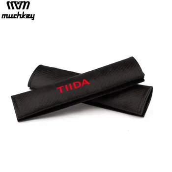 

For Nissan Tiida Car Seat Belt Shoulder Strap Protect Pads Cover No Slip No Rubbing Soft Comfort 2Pcs Red Blue White