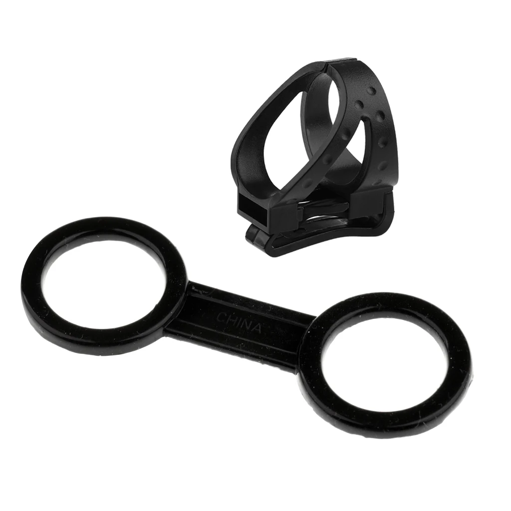 2 Pieces Flexible Detachable Clip Keeper & Dual Loop Retainer for Scuba Diving Dive Snorkeling Snorkel Mask