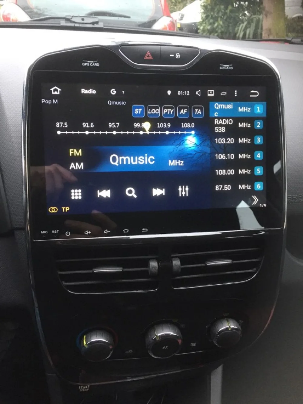 DSP 1 din 10.1" PX6 Android 10 Car Radio DVD GPS for Renault Clio 2012