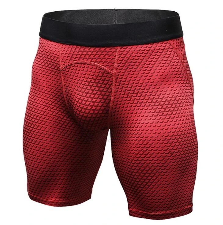 Для мужчин s Компрессионные шорты летние 3D шорты-бермуды с принтом Фитнес Для мужчин Cossfit Бодибилдинг колготки Быстросохнущие шорты - Цвет: Красный