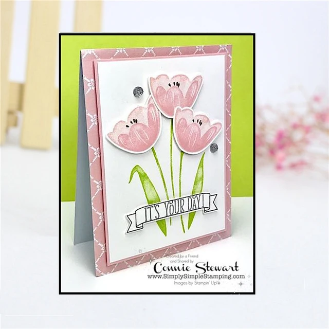 tulip flower metal cutting dies stencil scrapbooking embossing photo how to make tulip flower with craft paper