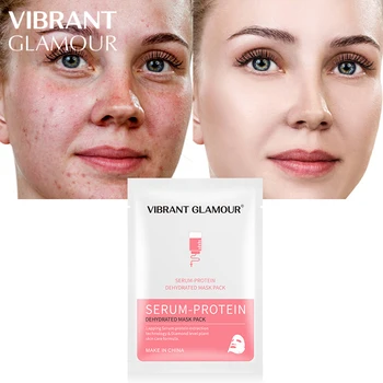 

VIBRANT GLAMOUR Serum Protein Face Mask Anti Acne Marks Relieve Redness Save Sensitive Skin Whitening Moisturizing BrightenTSLM1
