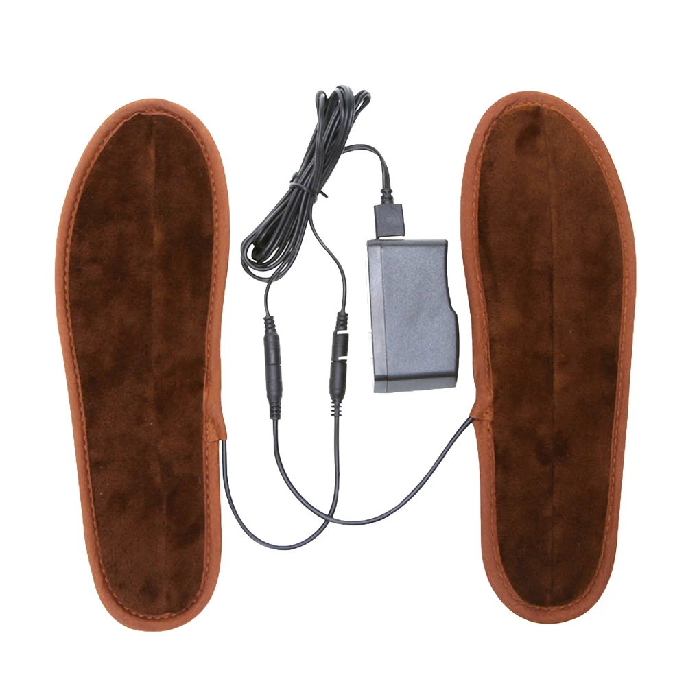 1Pair USB Heated Insoles Foot Warmer Insoles Electric Foot Heated
