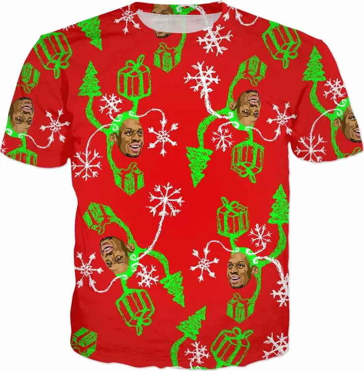 

Dennis Rodman Christmas T-Shirt Summer Tee Sexy Top Tees Dropship