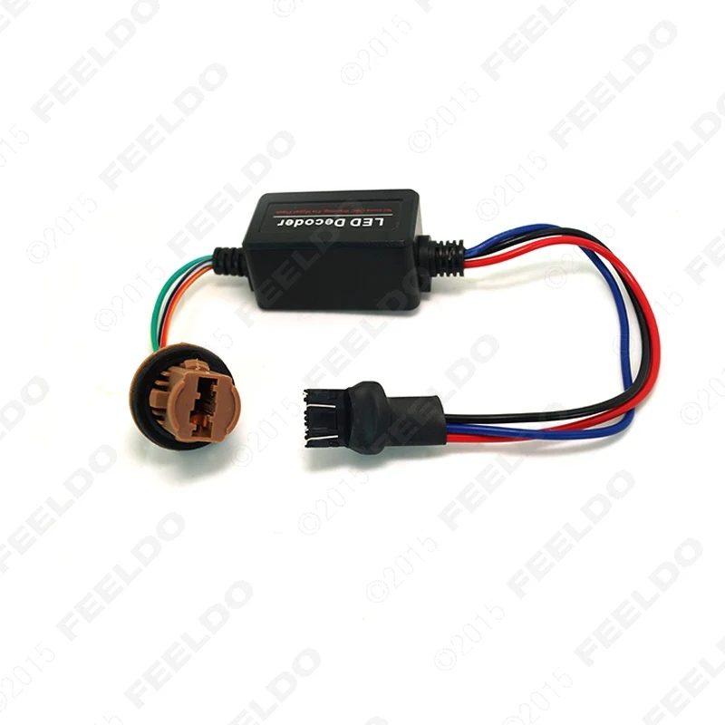 Светодиодная лампа FEELDO DC12V T20 7443 предупреждающая монитор нагрузки внешняя ошибка