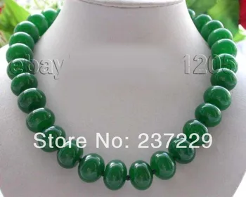 

Wholesale price FREE SHIPPING AD"Natural 18mm green Jade Necklace