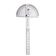 10cm Round Head 180 Degree Protractor Angle Finder Rotary Stainless Steel Measuring Ruler Machinist Tool Craftsman Digital Ruler