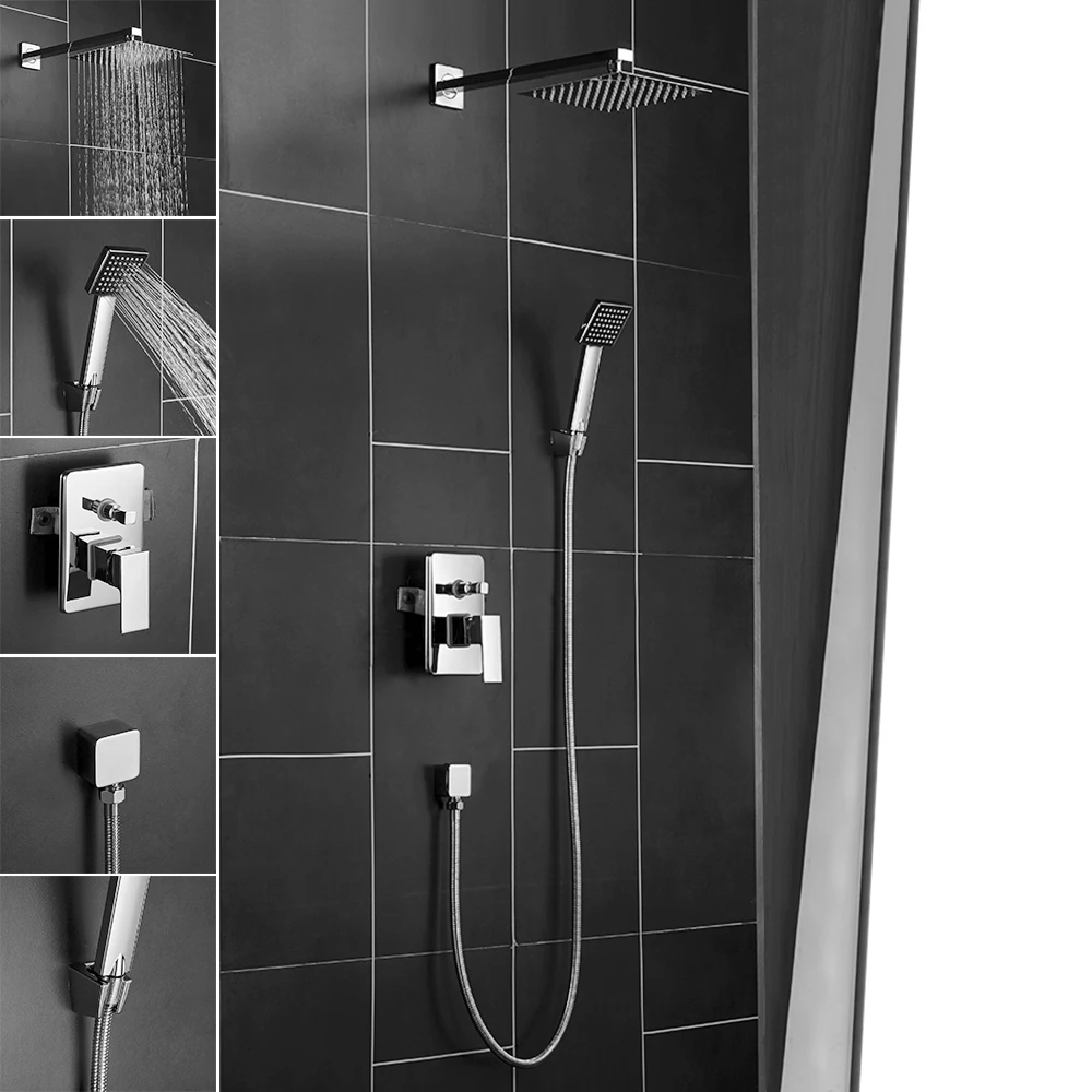 

Shower Faucet Bathroom Set Bathtub Faucets Wall Mounted Shower Mixer Tap Bath Shower Taps Waterfall Shower Head Wall Mixer Tap