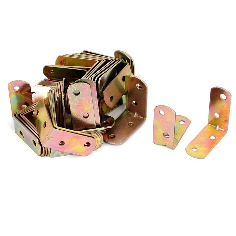 

40mmx40mm L Shape Shelf Corner Brace Plate Right Angle Brackets 50pcs
