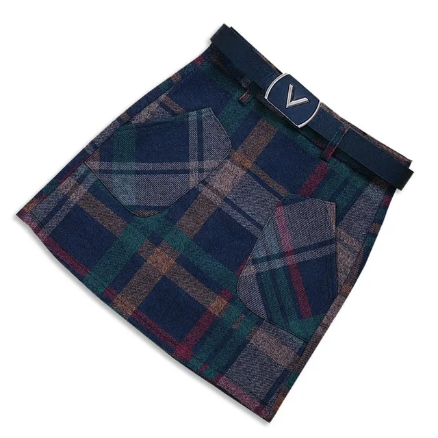 S-3XL New Women's Woolen Blends Skirt Winter 2019 Spring Autumn Fashion Elegant Plaid Thick Slim Short Skirt Girl Female Cotton Green Plaid