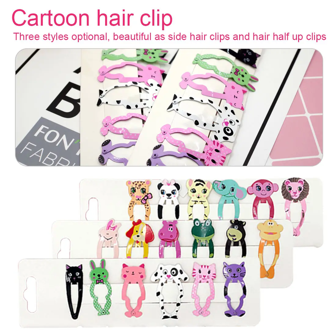 

Fashion Animals Hairpins Children Headwear Set Lion Monkey Shape Cartoon Baby Girls Hair Clips Headdress