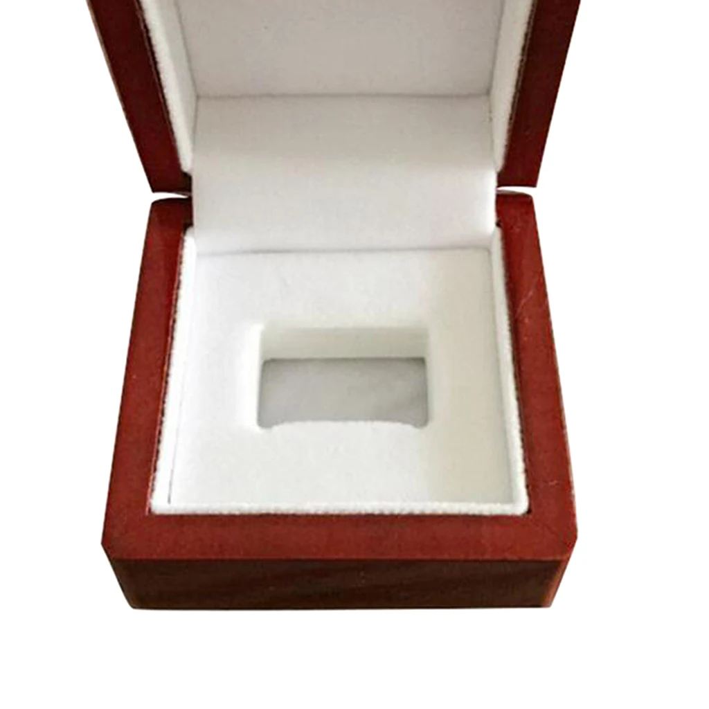 MagiDeal Mini Wine Red 65x65x50mm Wooden Jewelry Box for Championship Ring Sports Fan Collection Showcase Display