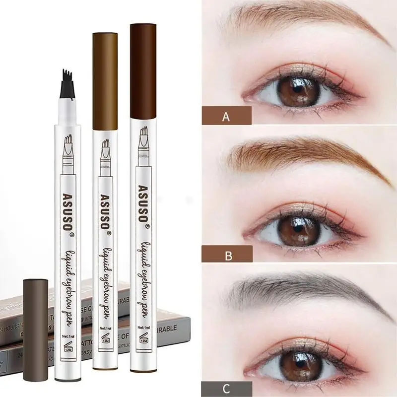 

Microblading Eyebrow Pencil Tattoo Pen Waterproof Eye Makeup 3 Colors Easy Use Eyebrow Pen Deep Color Pencil Eyebrow Sobrancelha