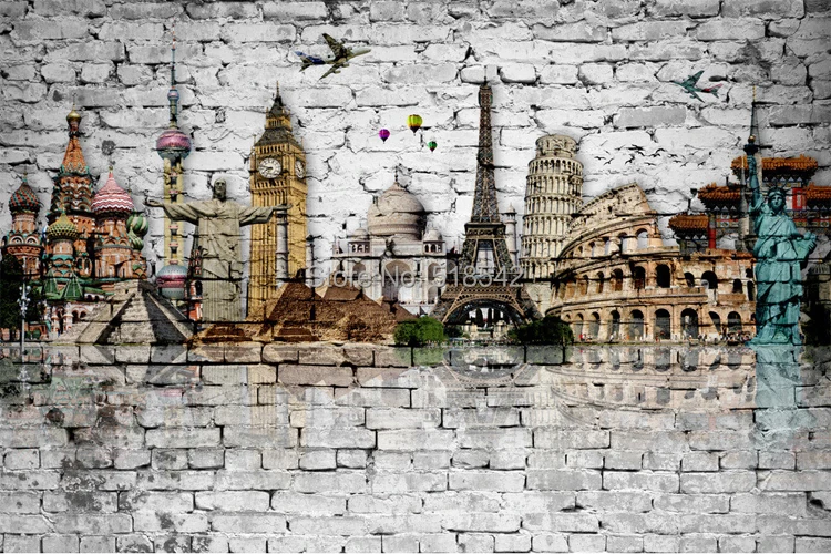 Papel de parede mural personalizado 3d, arquitetura