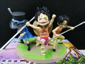 

Huong Anime Figure 10CM One Piece 3 pcs/set Luffy Ace Sabo Child PVC Action Figure Collectible Cartoon Model Toy
